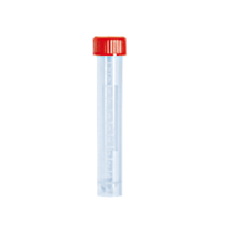 10ml Tube and Screw Cap, Red, Polypropylene, Sterile, 100/Bag