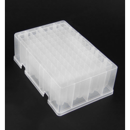 96-Well 2ml Deep Plate, Natural, Edge Filled, 10 Plates/Bag