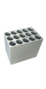 Block, 15 x 12-13mm tubes, 60mm tall, no lid