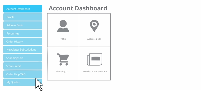Once you have logged in, under Account Dashboard, click on “My Quotes”.