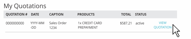 Click on “View Quotation”